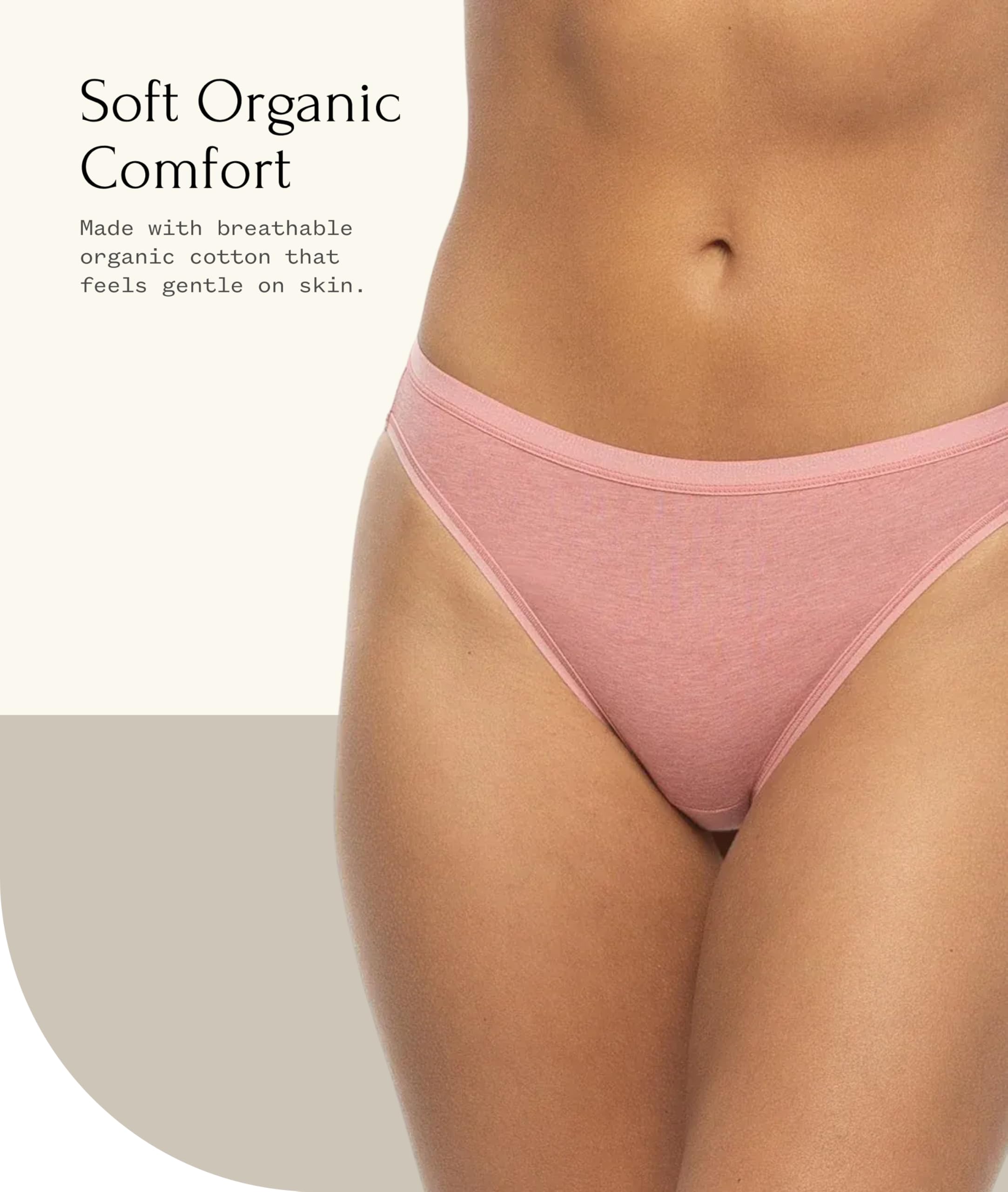 Bikini elástico de algodón orgánico, paquete de 6