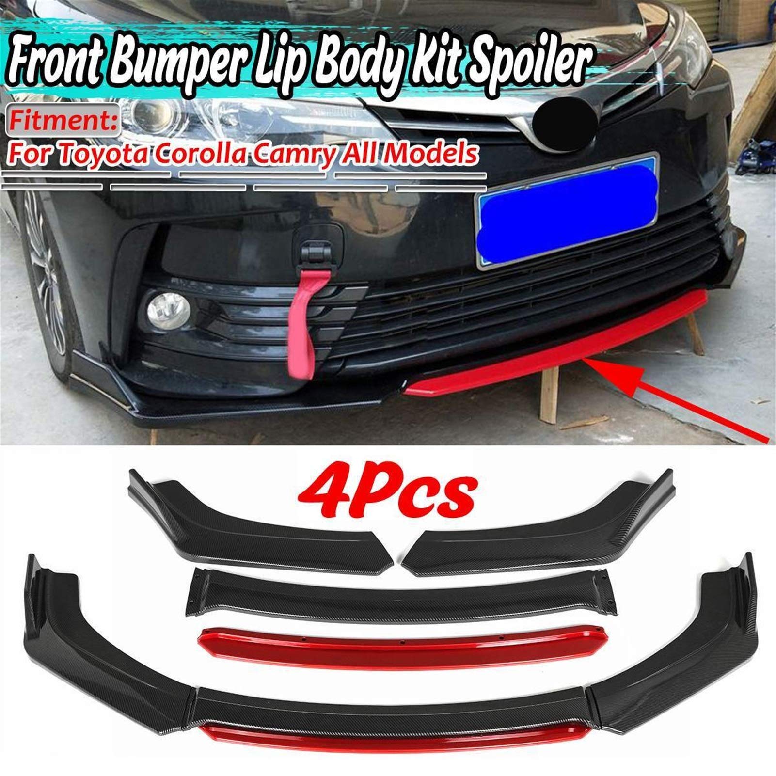 Buy Front Spoilers Car Front Bumper Splitter Lip Diffuser Spoiler For