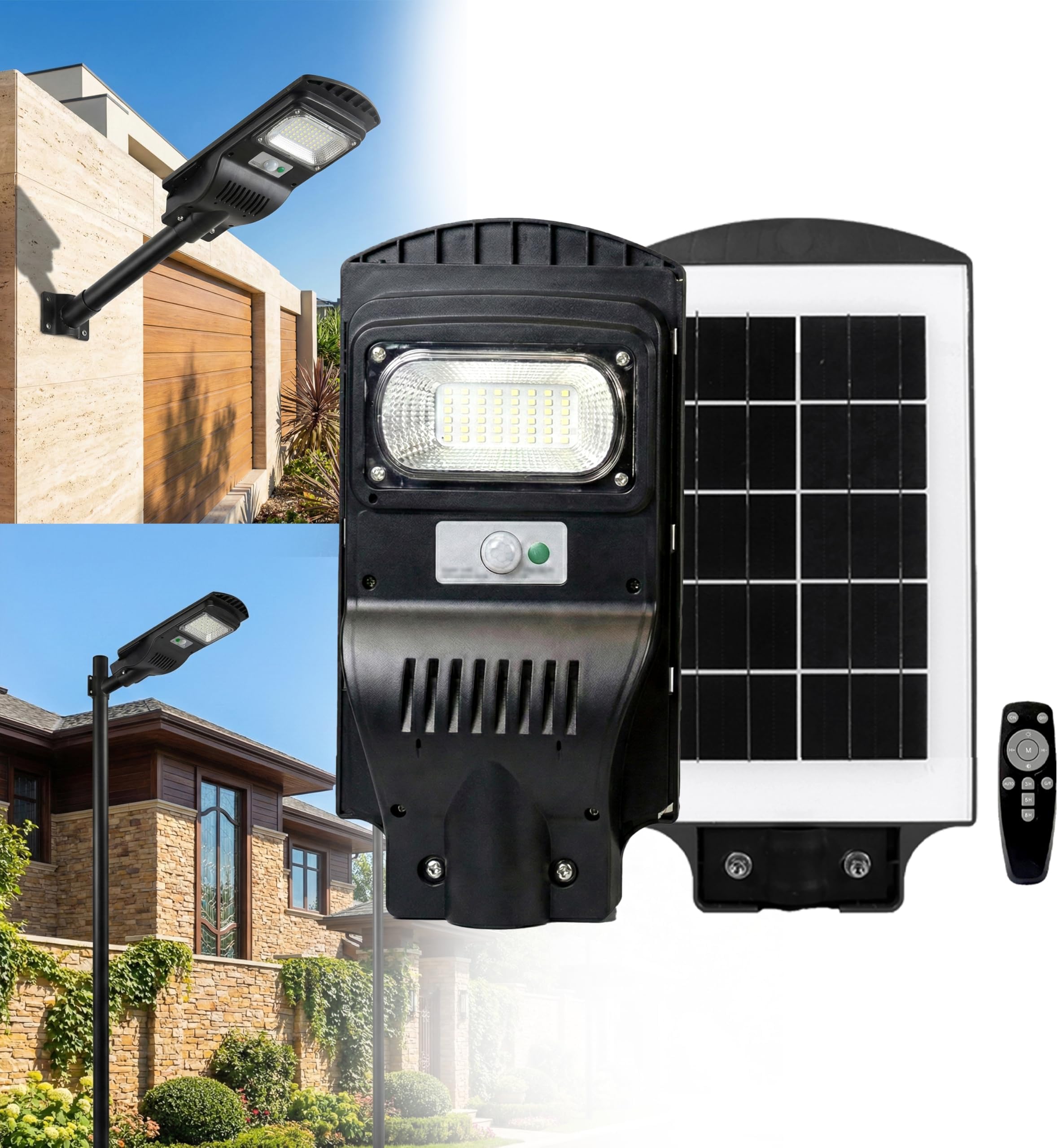 Homehop All in One Solar Street Light Outdoor 50W Motion Sensor Wall Security Waterproof Wireless Automatic Lamp for Home, Garden (5Ah,ABS/Cool White, Pack of 1 - Pole Not Included)