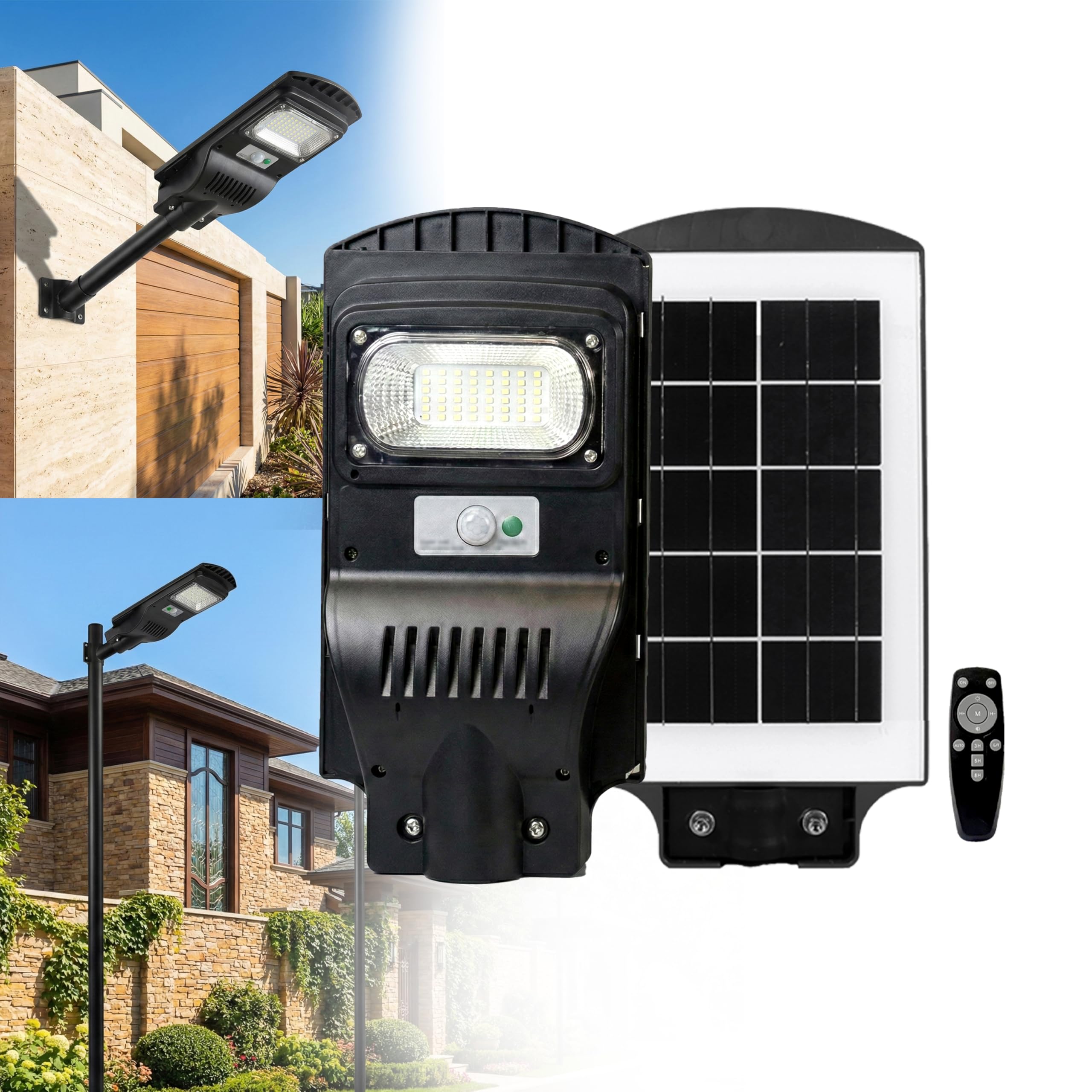 Homehop All in One Solar Street Light Outdoor 50W Motion Sensor Wall Security Waterproof Wireless Automatic Lamp for Home, Garden (5Ah,ABS/Cool White, Pack of 1)