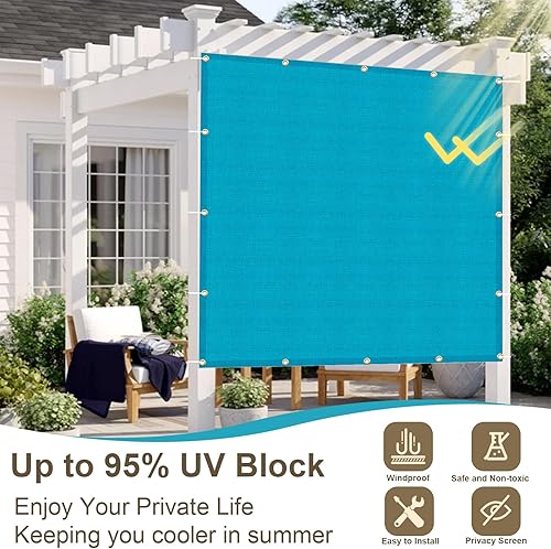 Miniatura 2 de LOVE STORY Parasol de 12 x 16 pies con ojales, para pérgola, protección UV del 95% para patio al aire libre, turquesa