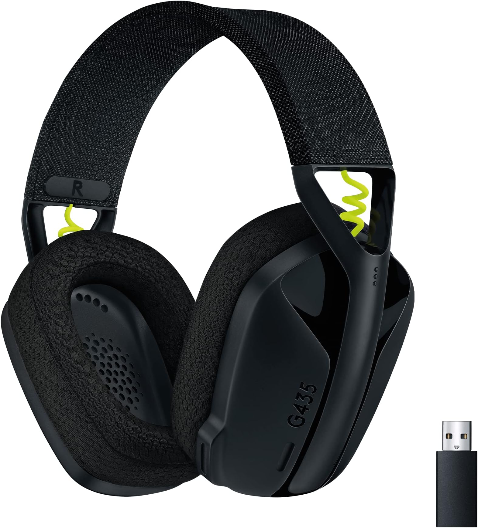 Logitech G G435 Lightspeed & Bluetooth Wireless Gaming Headset - Lightweight over-ear headphones, built-in mics, 18h battery, Dolby Atmos, PC, PS4, PS5, Nintendo Switch/Switch 2, Mobile- Black