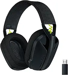 Headset Gamer Sem Fio Logitech G435 LIGHTSPEED, Conexão USB e Bluetooth, Design Leve e Confortável, Microfone Embutido, Bateria de até 18h - Compatível com Dolby Atmos, PC, PS4, PS5, Mobile – Preto