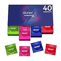 Durex Surprise Me Kit di Preservativi Assortiti, Sottili con Rilievi e Nervature