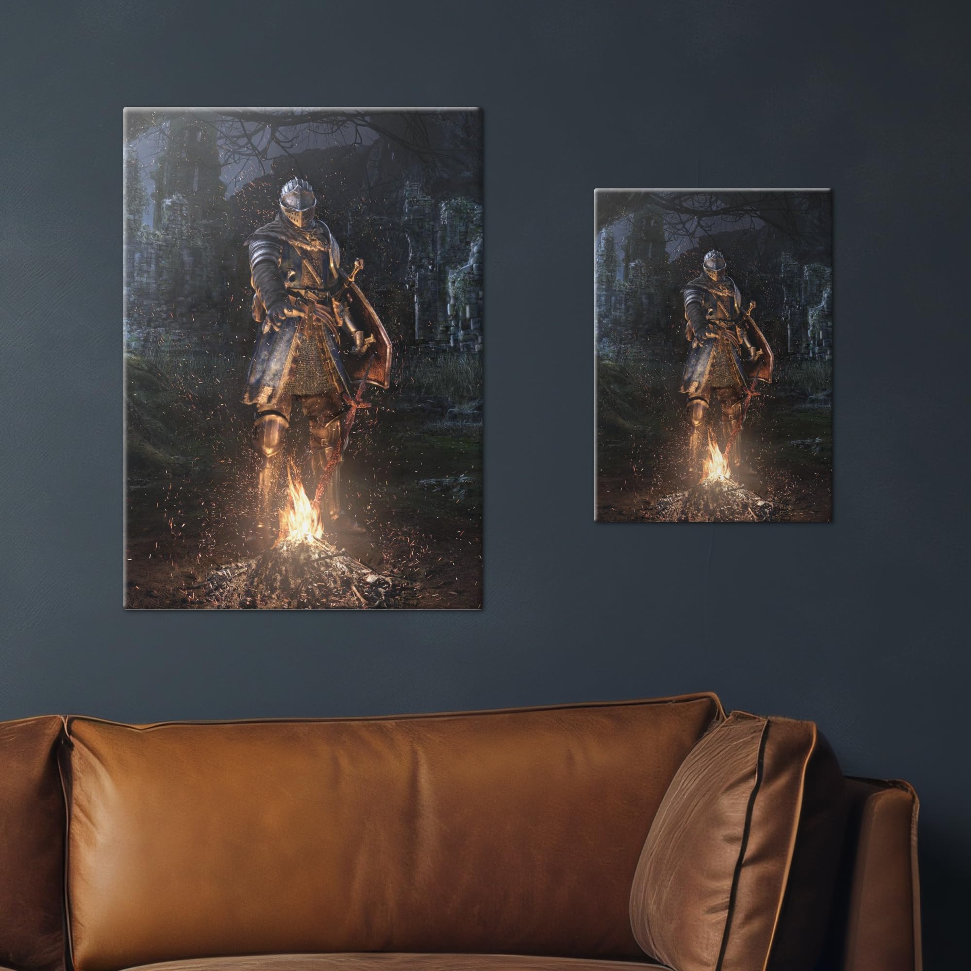 Amazon.com: Displate Metal Poster Dark Souls - Lordran - Bonfire