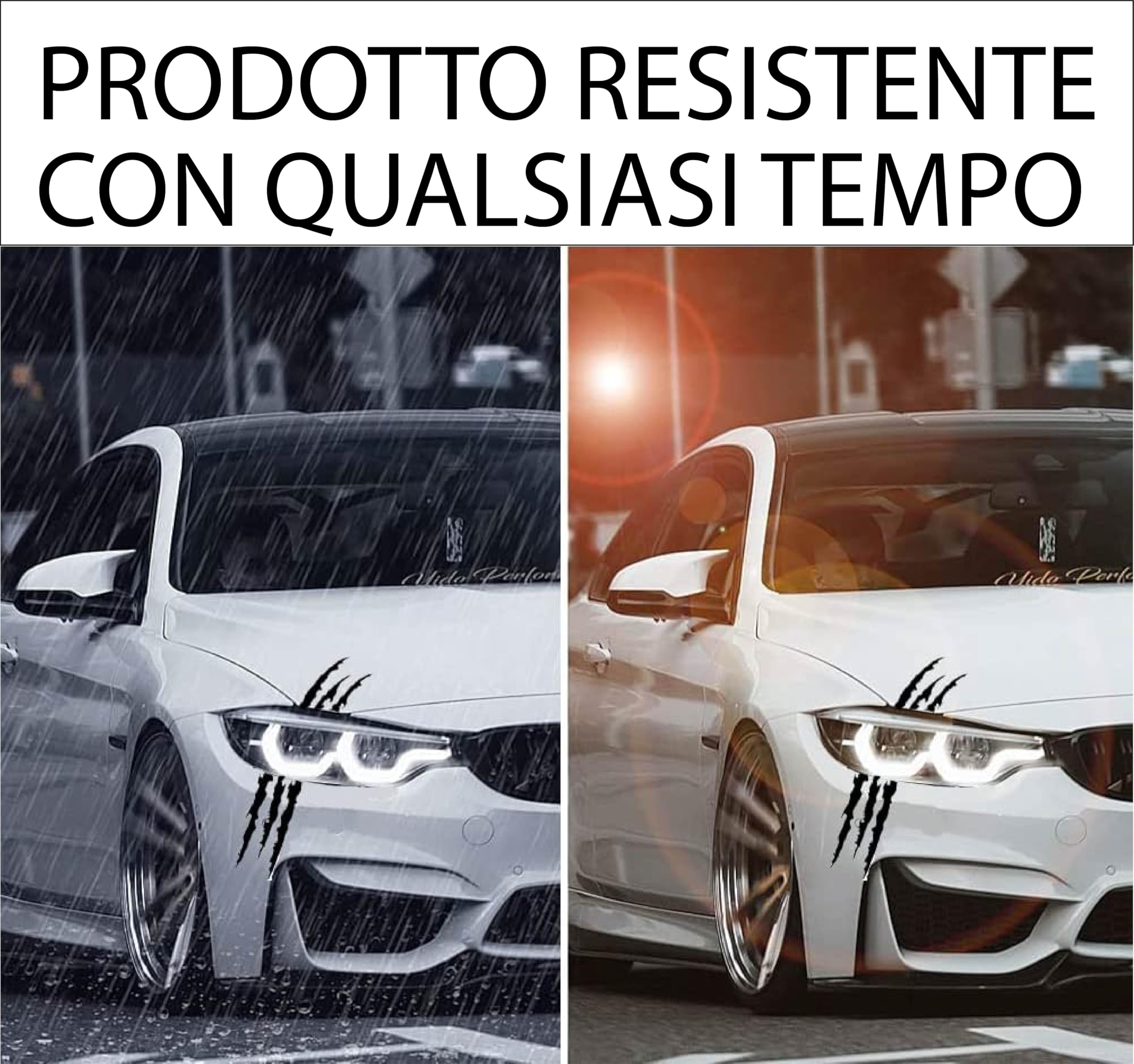 TLDSHOP® - Adesivo per Auto Graffi Artigli - 2 Pezzi Adesivi per Auto a Forma di Graffi Nero - Adesivo Mostro Artigli Segni - Adesivi Auto Tuning Strisce Decorative per Auto (Nero)