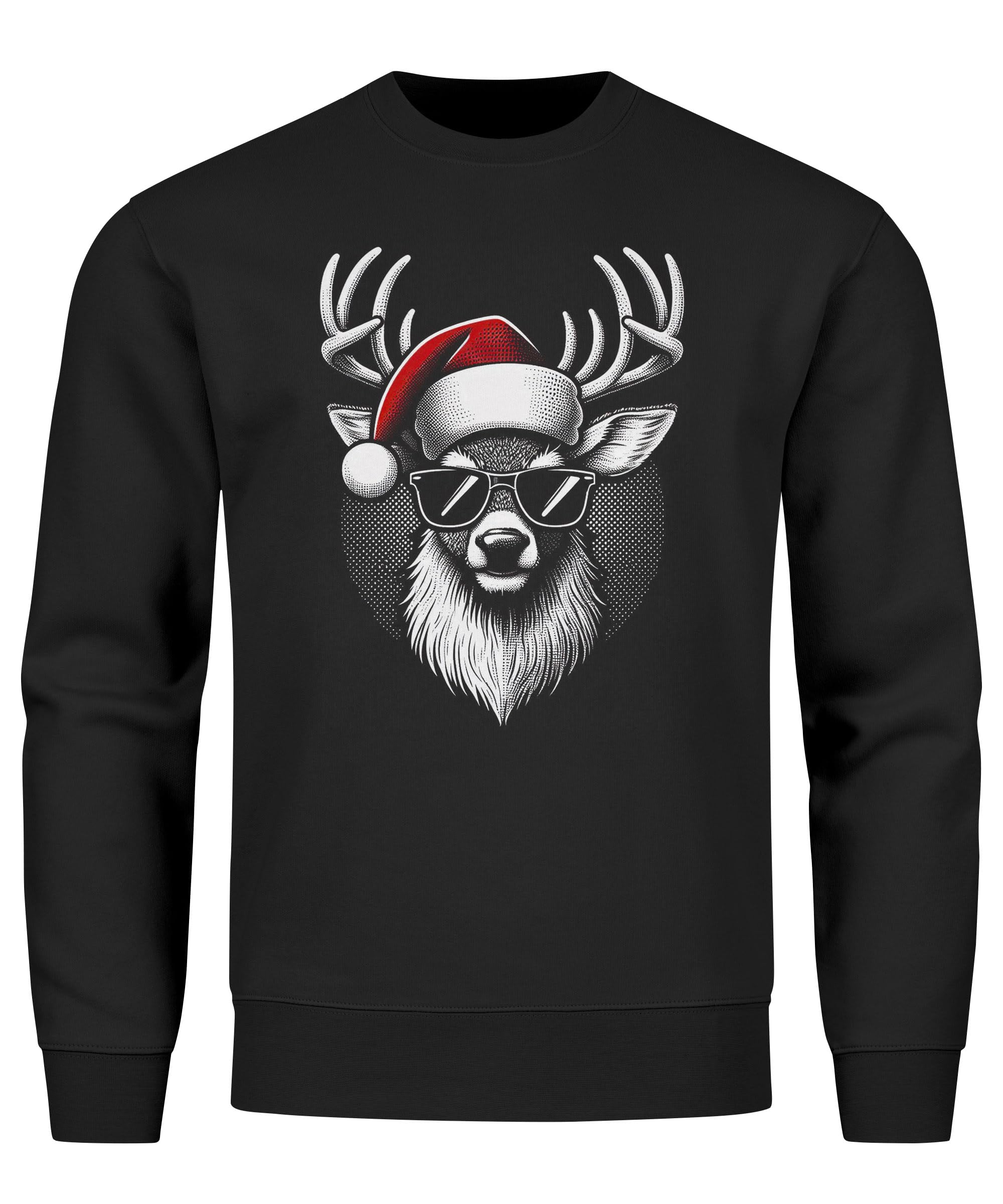 MoonWorks Sweat-shirt de Noël pour homme - Motif renne - Imprimé - Tenue de Noël