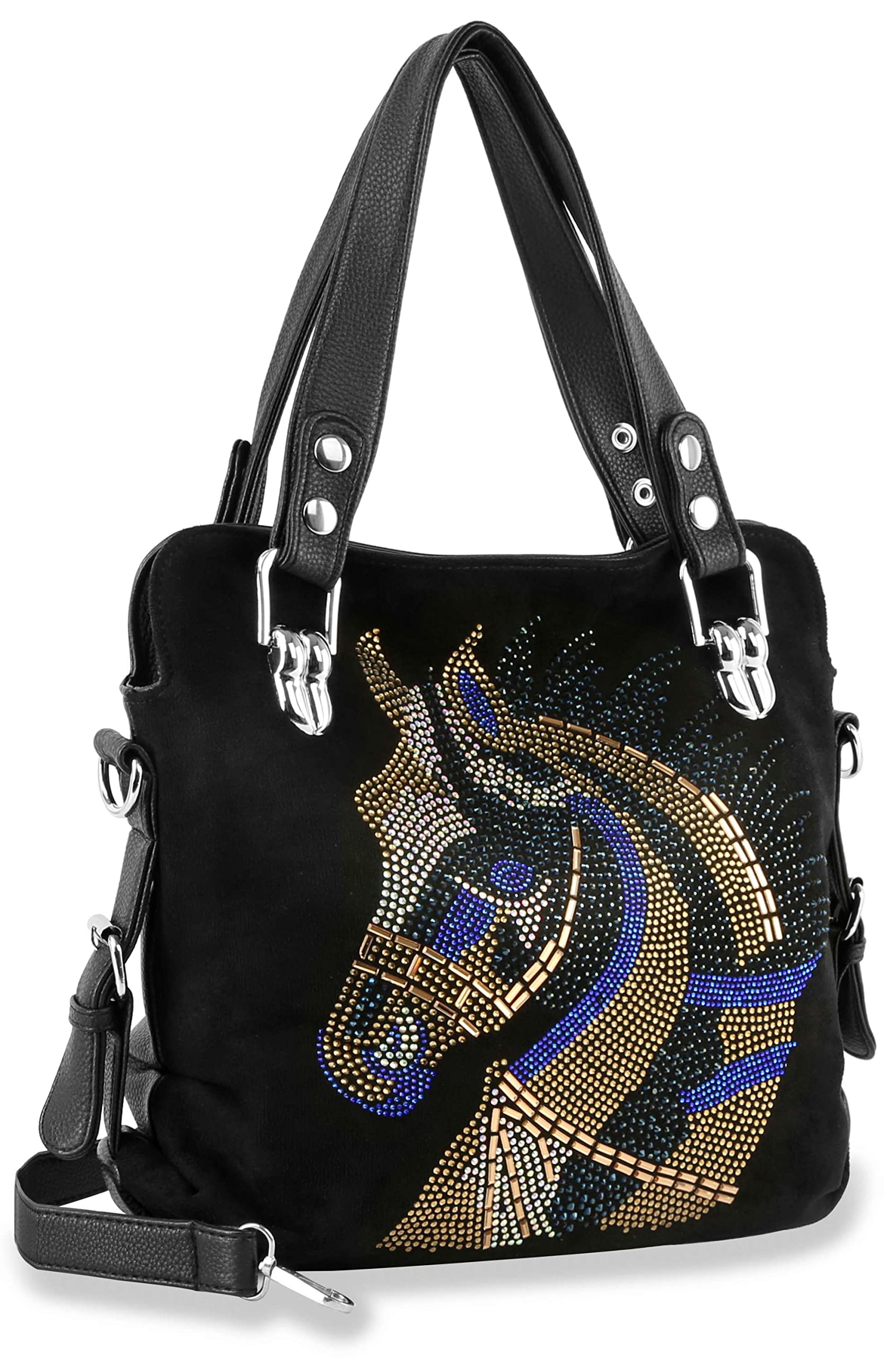 Handbag ExpressFashion Sparkling Handbag PU Bags for Women Crossbody Single Shoulder Leisure Bag