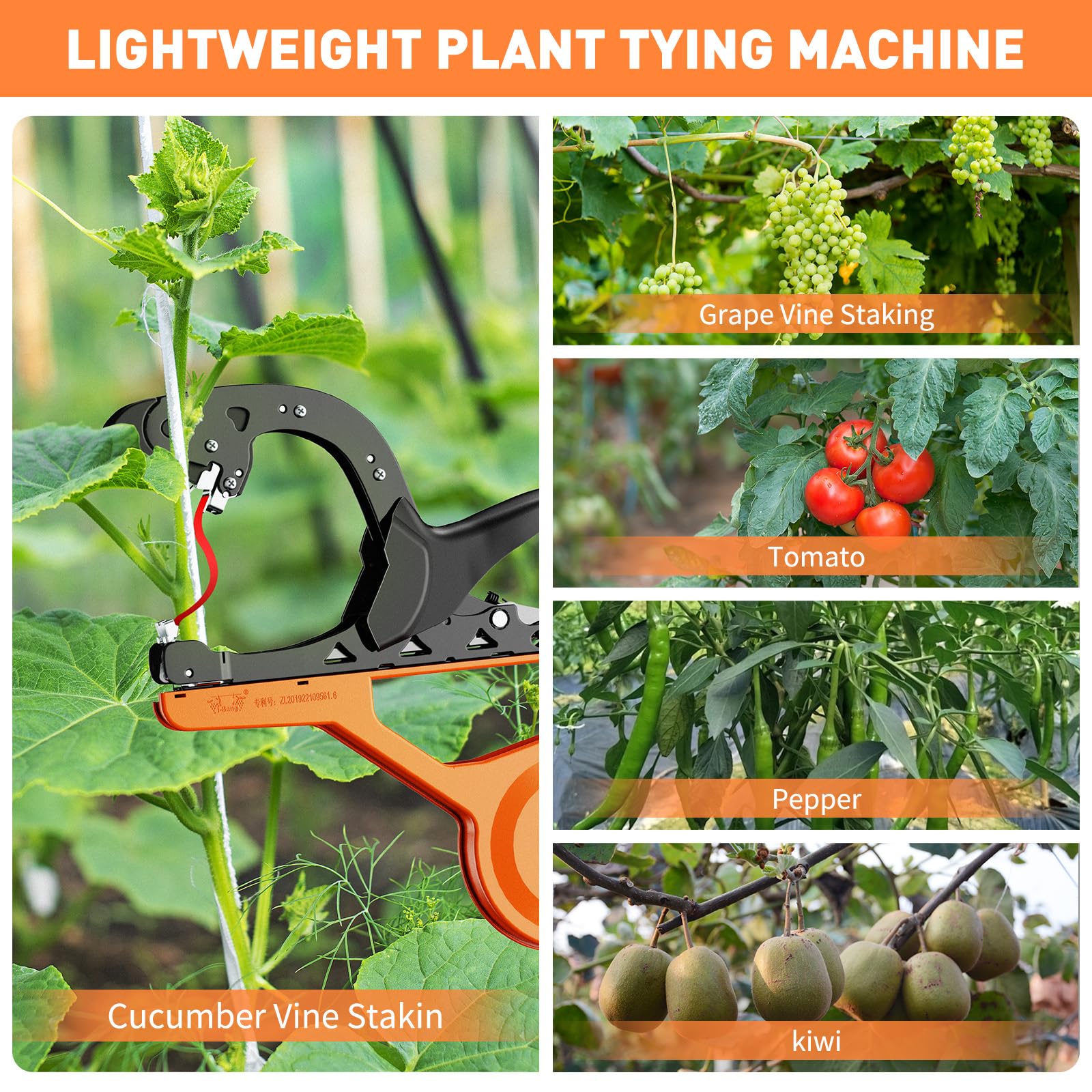 Legatrice per Piante, Attrezzi Orto Pinza Legatrice,Tying Macchina Strumento Nastro a Mano per Legare Pomodori UVA Fiori Verdura Vigneto, Attrezzo a da Giardino