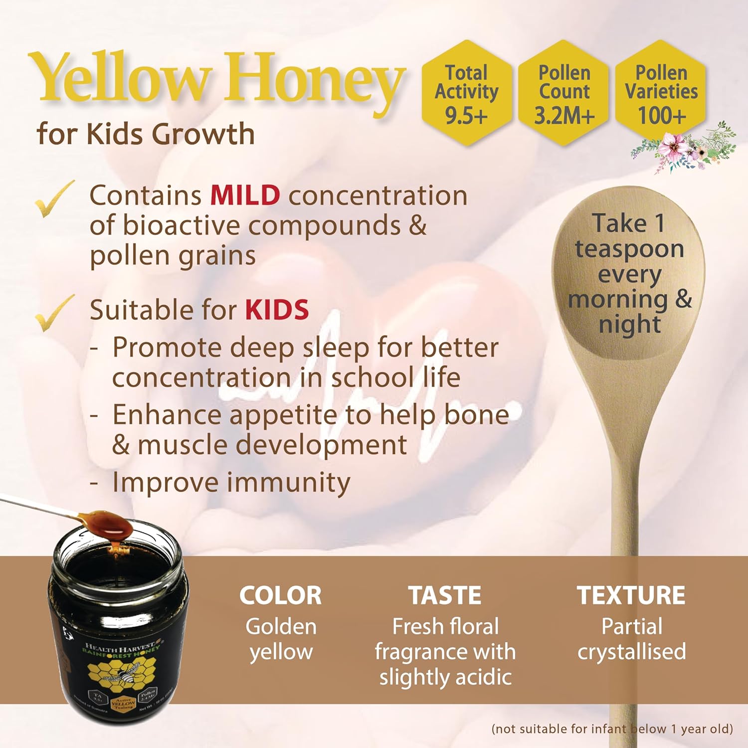 Tualang Honey 1.8oz x 3 Jars (Black, Red, Yellow Honey) | TA 9.5+ to 11.5+ | Pollen Count 2.4M+ to 3.2M+ | Pollen Variety 100+ | Wild-ripening on 250ft Treetop | Raw, Unpasteurised, Unfiltered