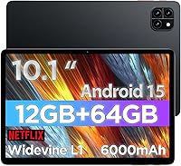 Callsky-Tab 10.1 Inch Android 15 Tablet: 12GB RAM 64GB Storage (2TB Expandable), Octa-Core, WiFi 6, 6000mAh Battery
