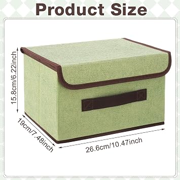 4 Packs Foldable Storage Boxes with Lids, 26x19x16 CM Fabric Storage Boxes