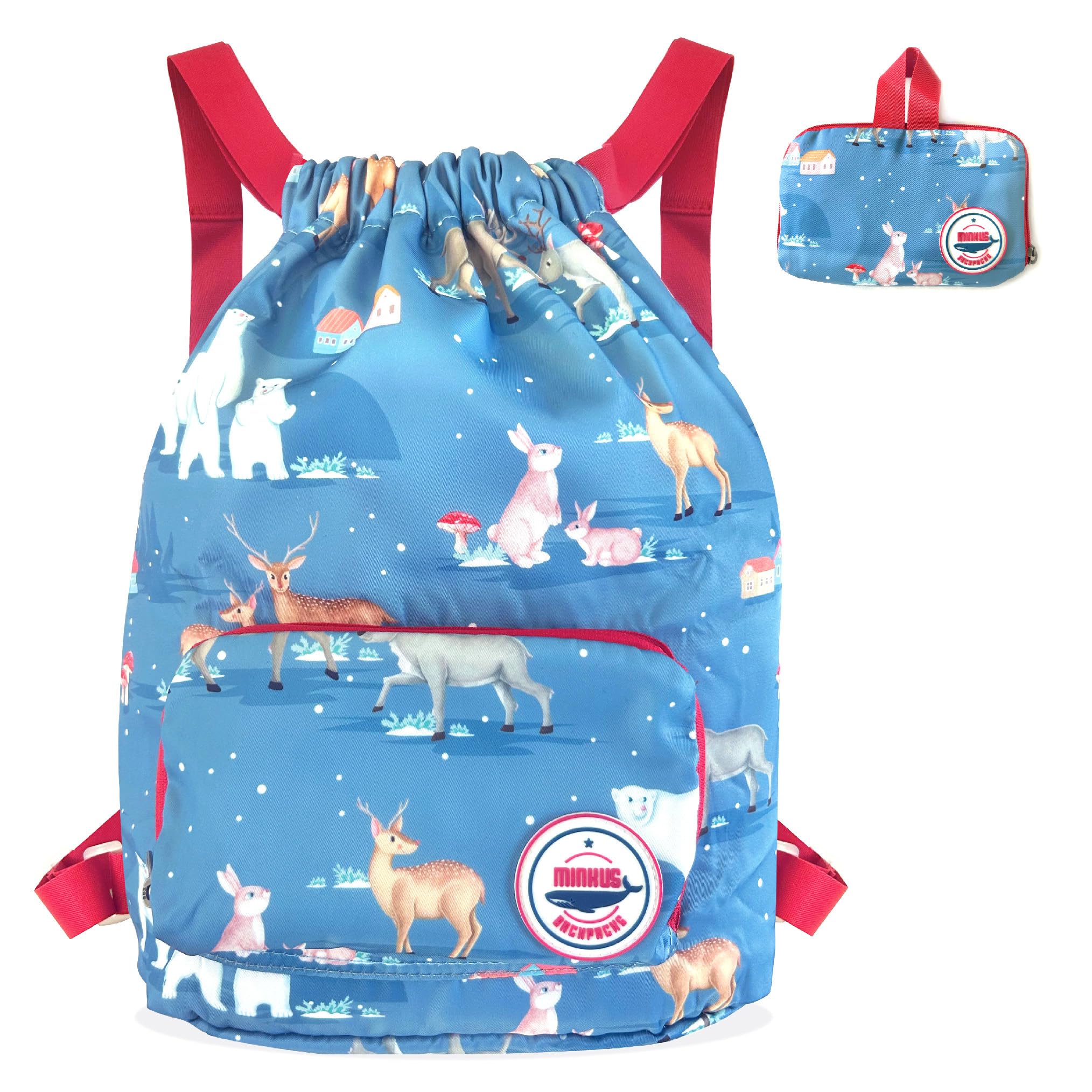 Drawstring Backpack for Kids – Foldable, Waterproof & Lightweight Kids Swim Bag | Travel, Gym, Beach Bag for Boys & Girls