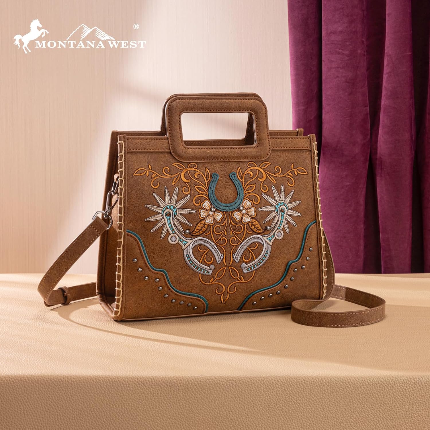 Montana West Western Embroidery Crossbody Bags for Women Top Handle Crossbody Purse