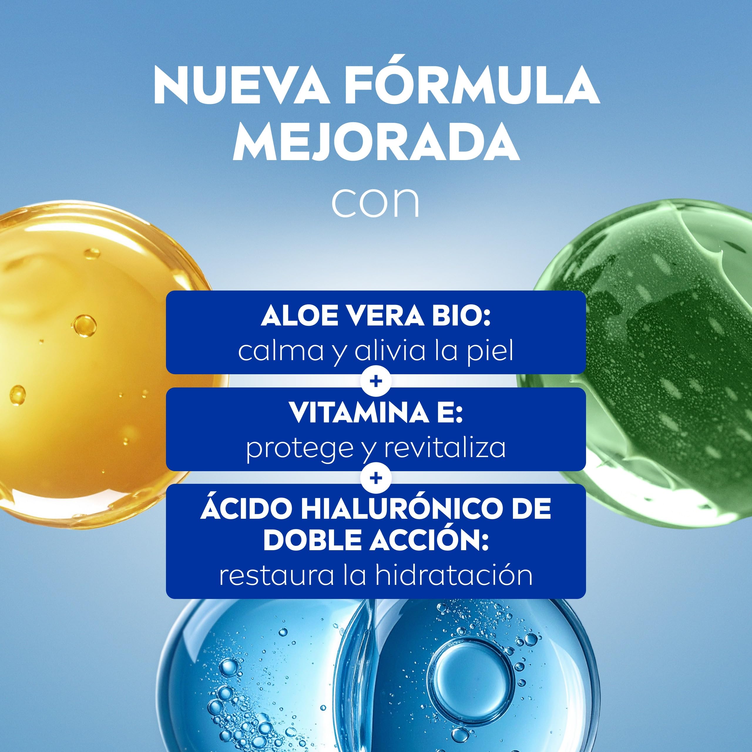 NIVEA SUN After Sun Loción Corporal Hidratante y Calmante 48h 400 ml Aloe Vera Bio Vitamina E Ácido Hialurónico