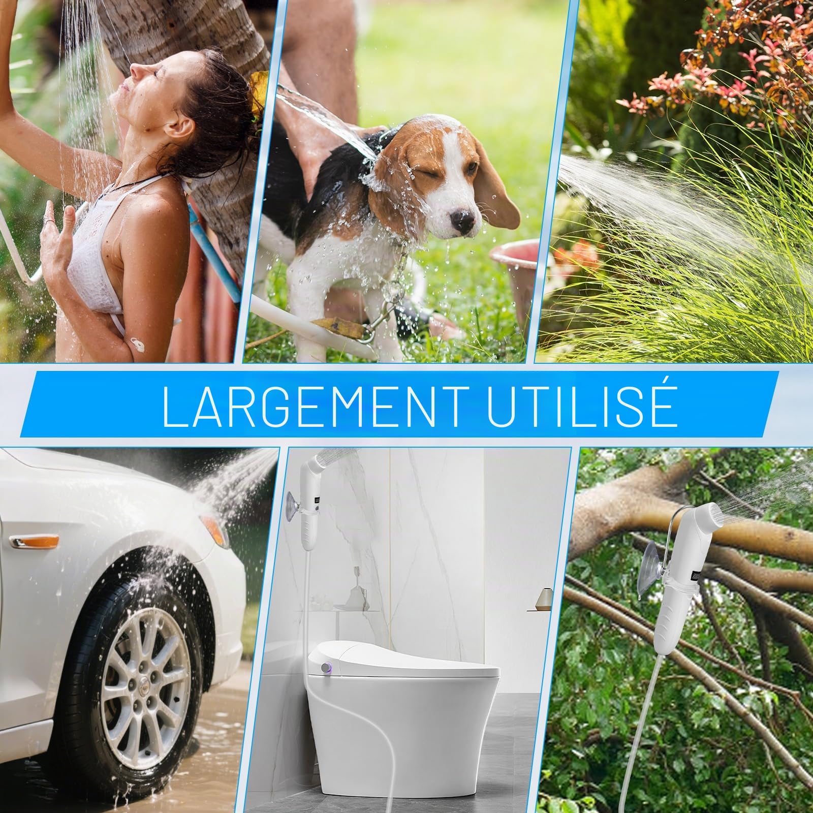 Bidet portable 2,5 l - Bidet électrique de voyage - Douchette à main pour toilettes en plein air - Bouteille de camping - Bouteille pulvérisateur à main - Bouteille périnéale pour femme et enfant