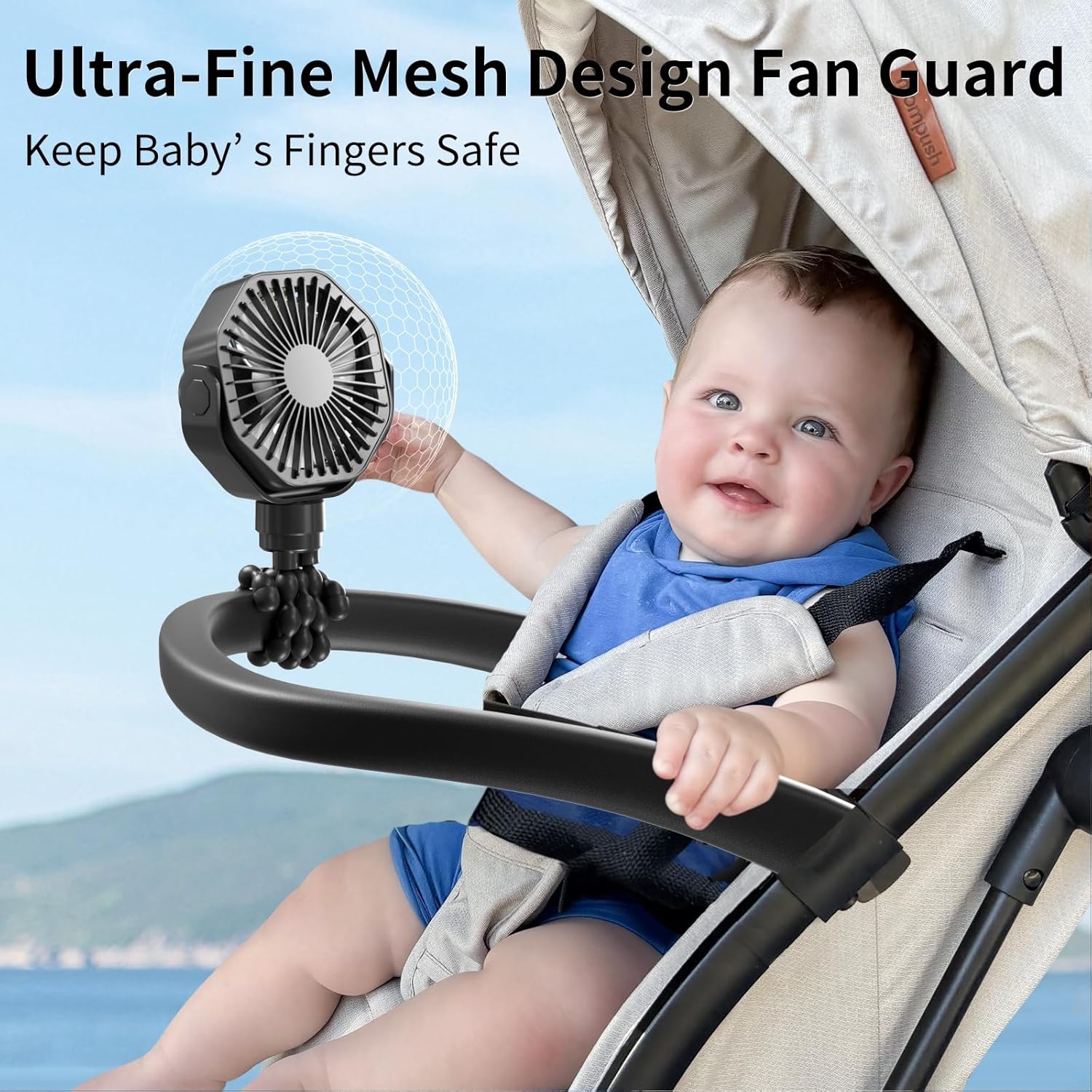 Lerat Portable Stroller Fan With Flexible Tripod, Trinidad and