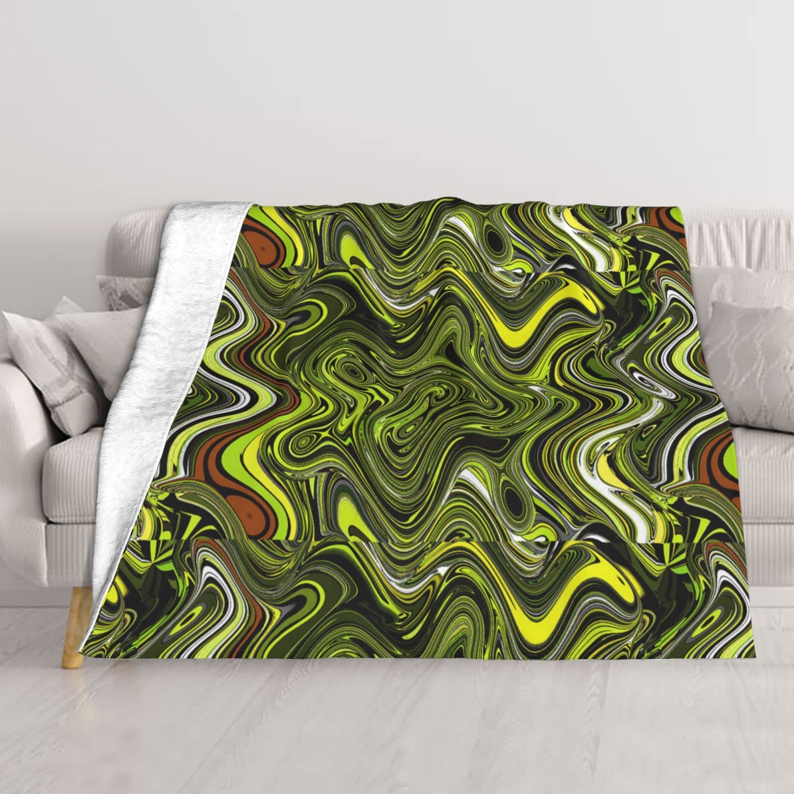 Couverture en peluche super douce au toucher premium serpent vert