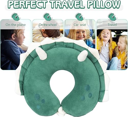 Miniatura 27 de H HOMEWINS Travel Pillow for Kids,Cute Animal Neck Pillow for Boys Girls,Soft Neck Head Chin Support Pillow,Travel Accessories for Airplane, Car