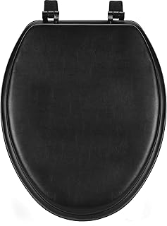 19 x 15 x 2.75 in. Fantasia Soft Elongated Vinyl Toilet Seat, Black