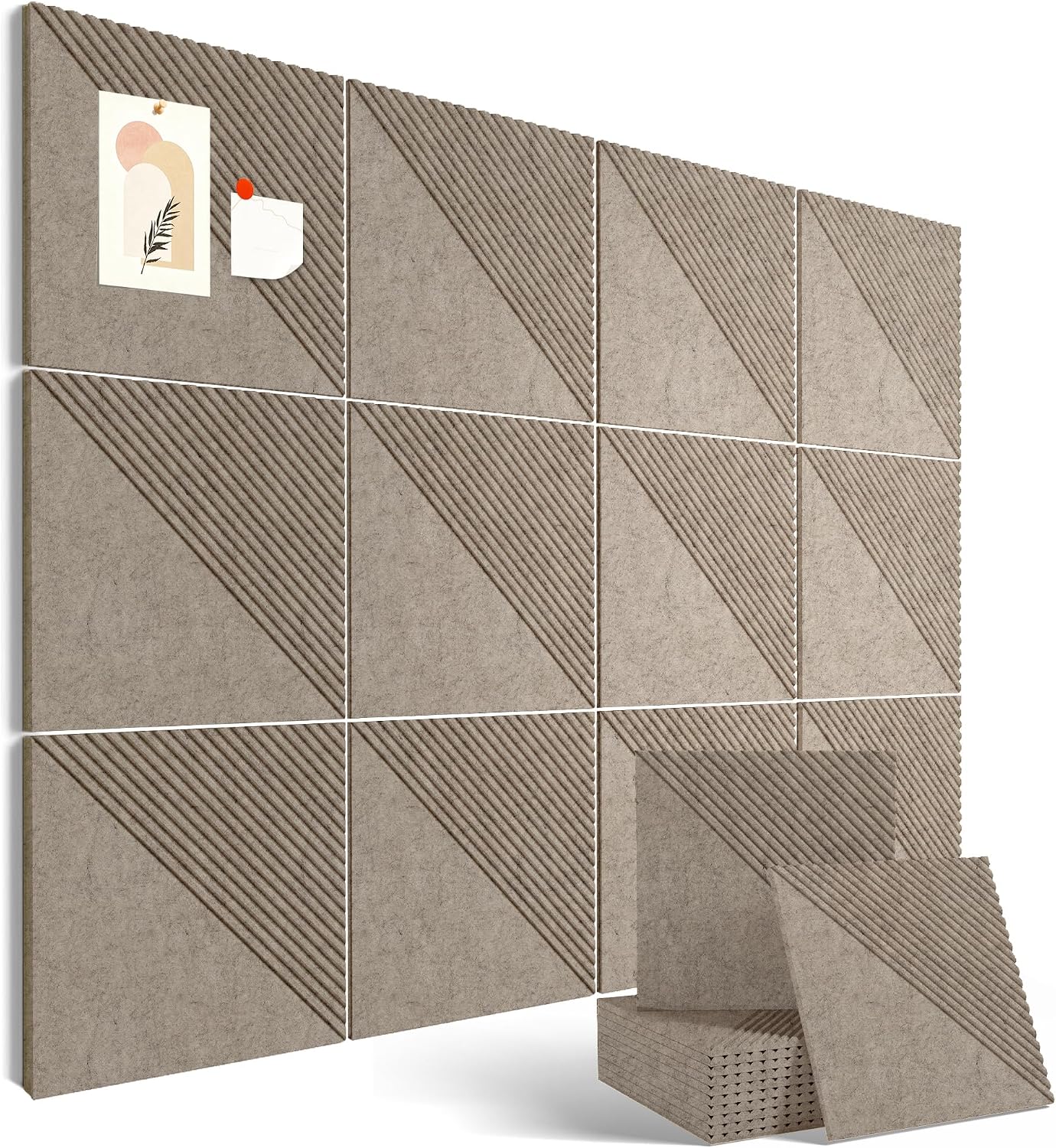 48" x 36" Large Cork Board Alternative&Felt Bulletin Board, Deep Camel