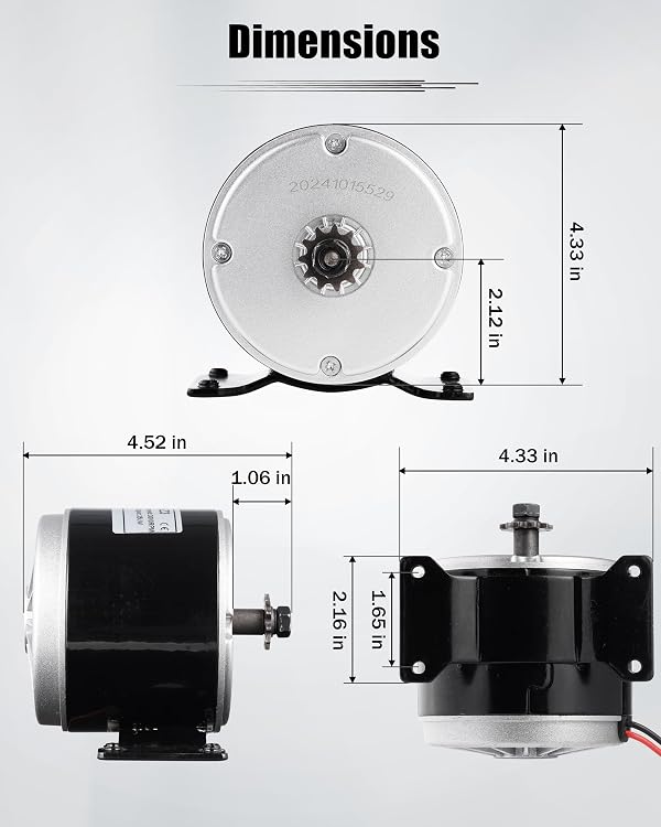 24V Brushed Electric Motor for E Scooter, 350W Replacement Motor Competible with Razor MX350 MX400 E300 E300S E325, Small Brushed Permanent Magnet Ebike Motor, 3000 RPM Restores Engine Power by FAITIO - Image 7