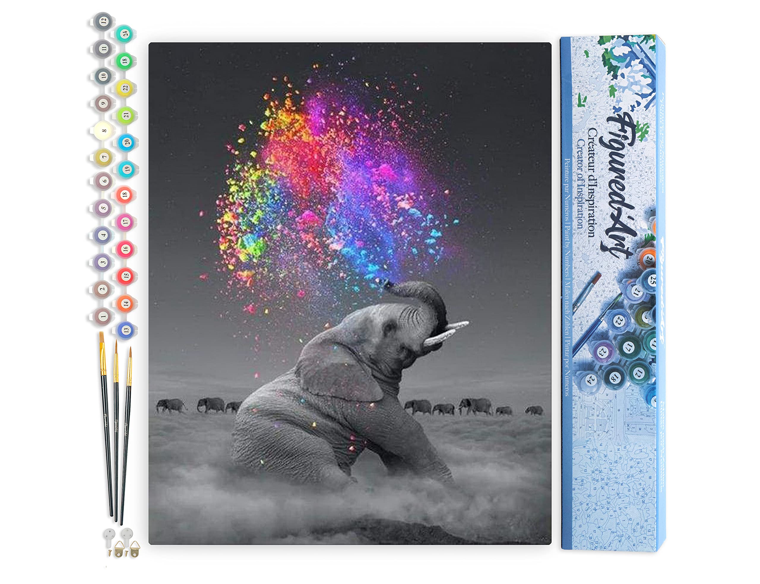 Kit Peinture Par Numéros Adulte - Toile 20x30 Cm Motif Joyeux - Peinture Acrylique, Pinceaux Inclus - Loisir Créatif DIY