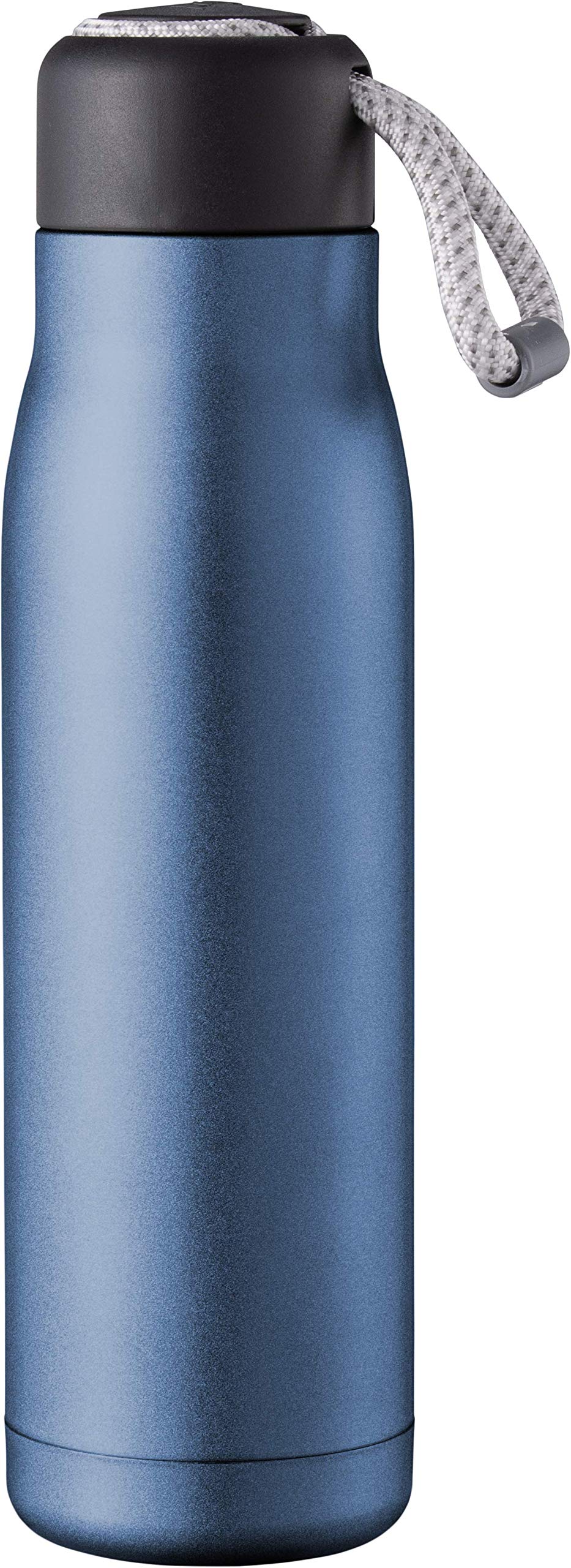 Pioneer 500ml Drinks Bottle, Metallic Matt Blue, Stainless Steel Vacuum Insulated Water Bottle, Leakproof, Keeps Drinks Hot or Cold