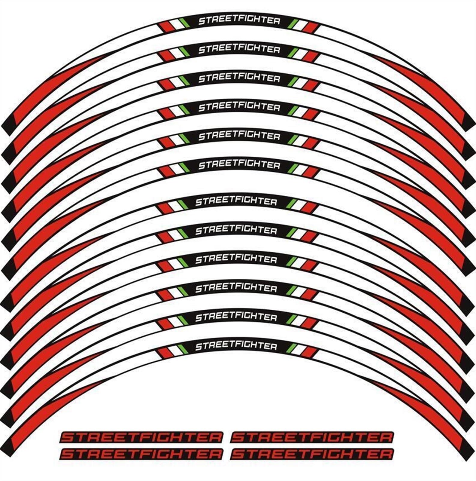 Motorcycle Reflective Wheel Rim Stripe Sticker Front Rear Full Set Decal for Ducati Streetfighter 848 V4/4S V2/2S Decorative(Color1)