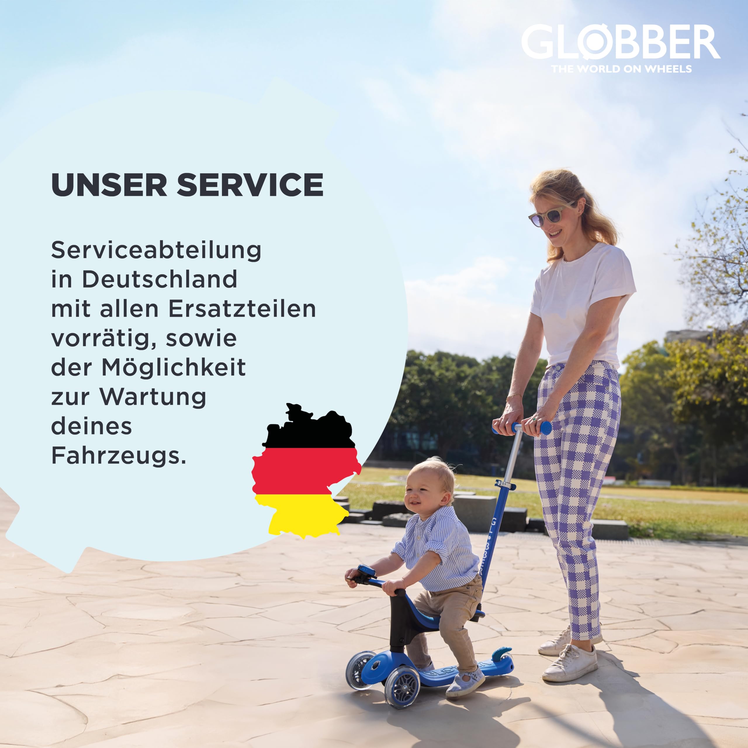 GLOBBER GO-UP Sporty Lights 360, 3-in-1 Kinderfahrzeug, 15+ Monate, Höhenverstellbare Lenkstange, LED-Leuchtrollen, 20kg/50kg, 3-Räder, Aluminium-Rahmen