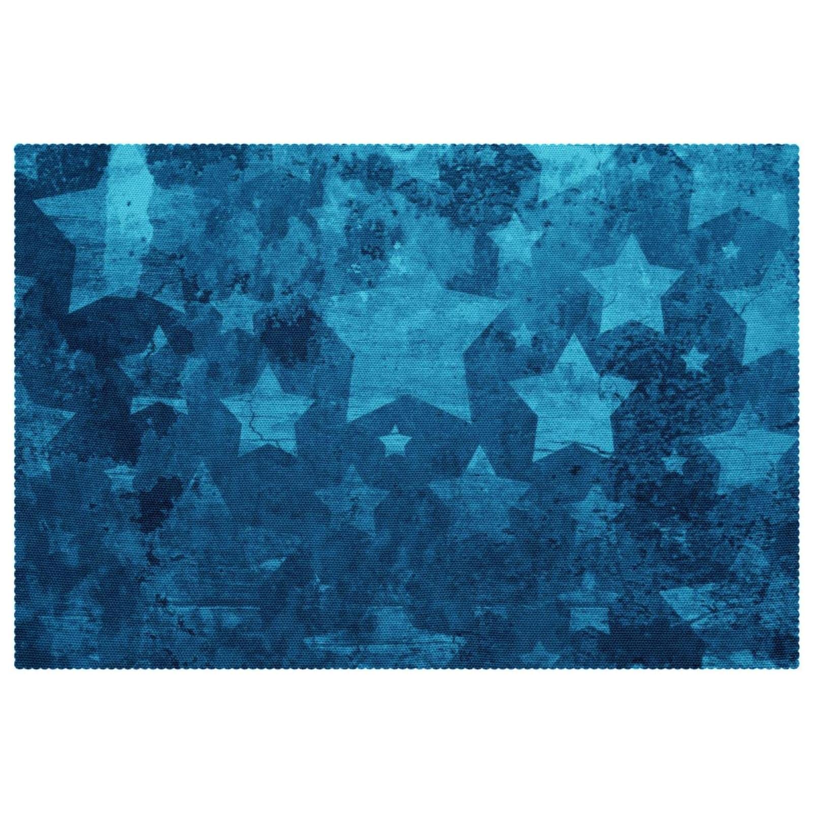 Sets de table en tissu Oxford à motif étoiles bleues pour sublimer vos dîners conviviaux en terrasse