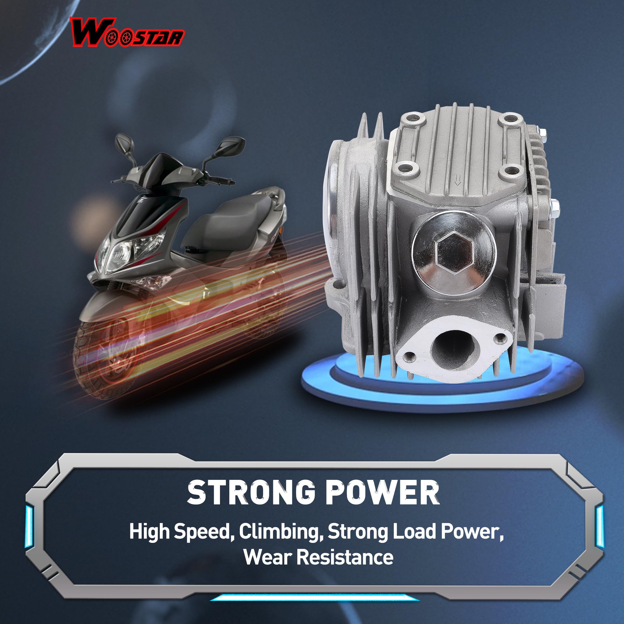 Amazon.com: WOOSTAR 52.4mm Complete Cylinder Head 66mm