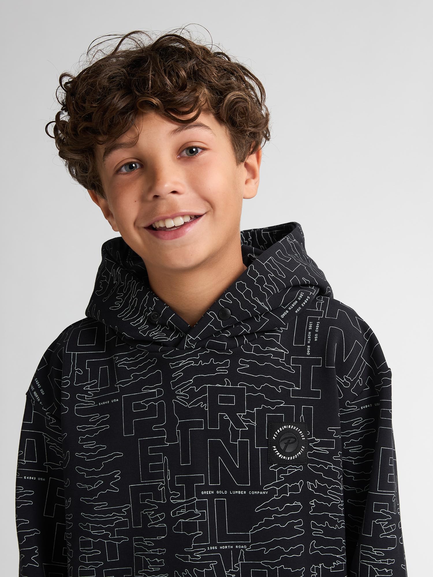 Petrol Industries - All-Over Print Hoodie Blue Ridge