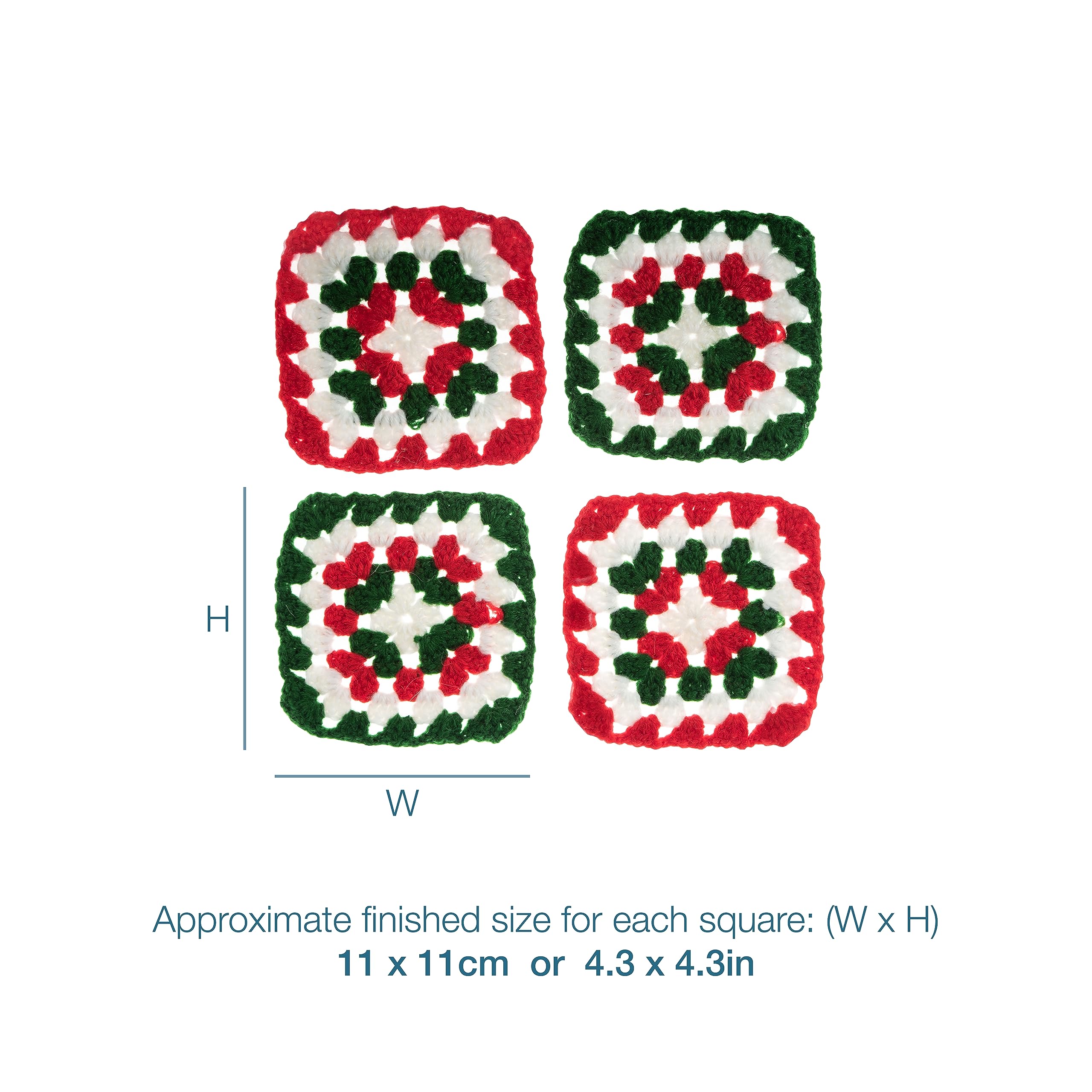 Trimits Kit Uncinetto – My First Granny Squares – Colori Festivi – 4 Quadrati 11x11 Cm