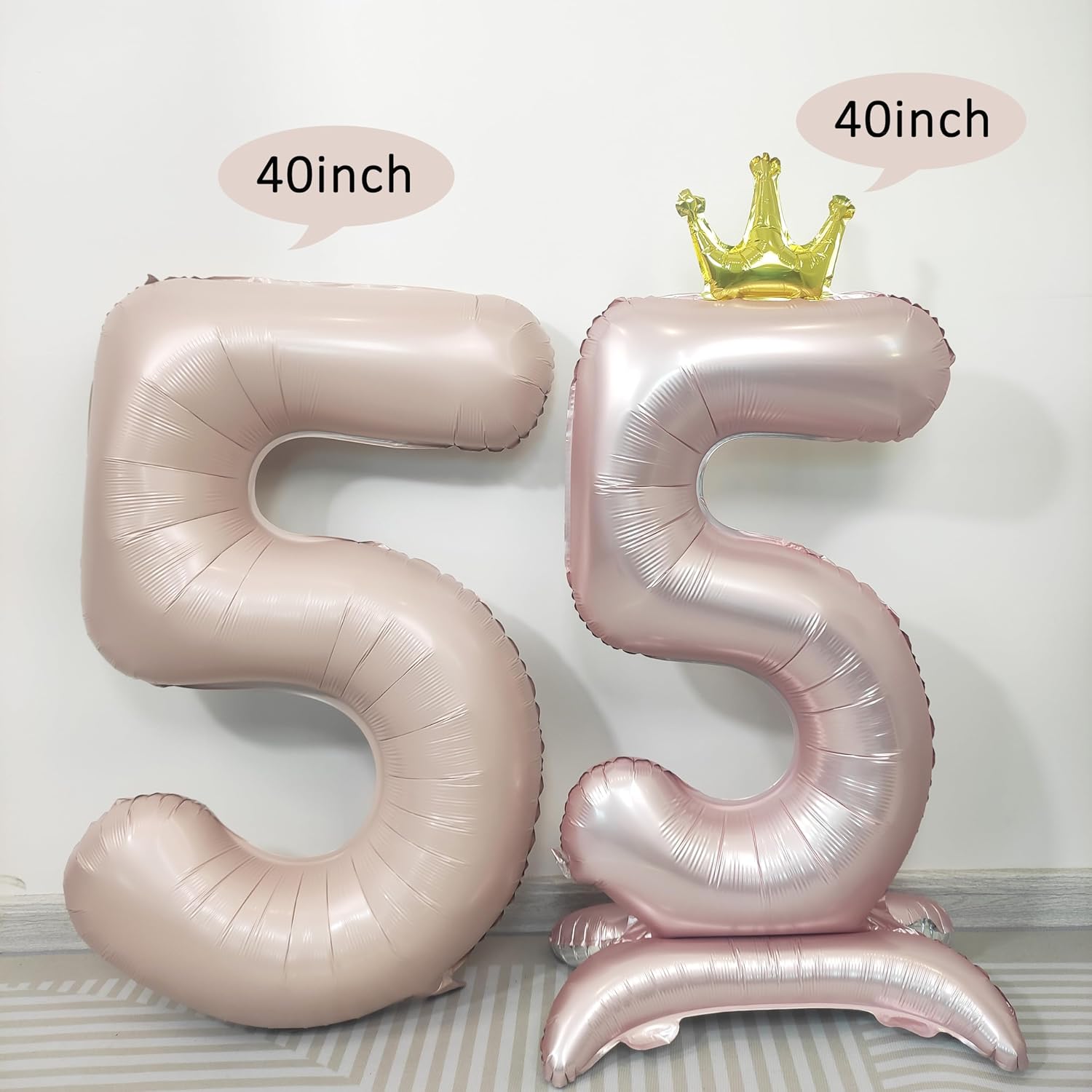Pink Crown Number 4 Balloon Standing Pink Princess digital 4 Foil Balloon image 4