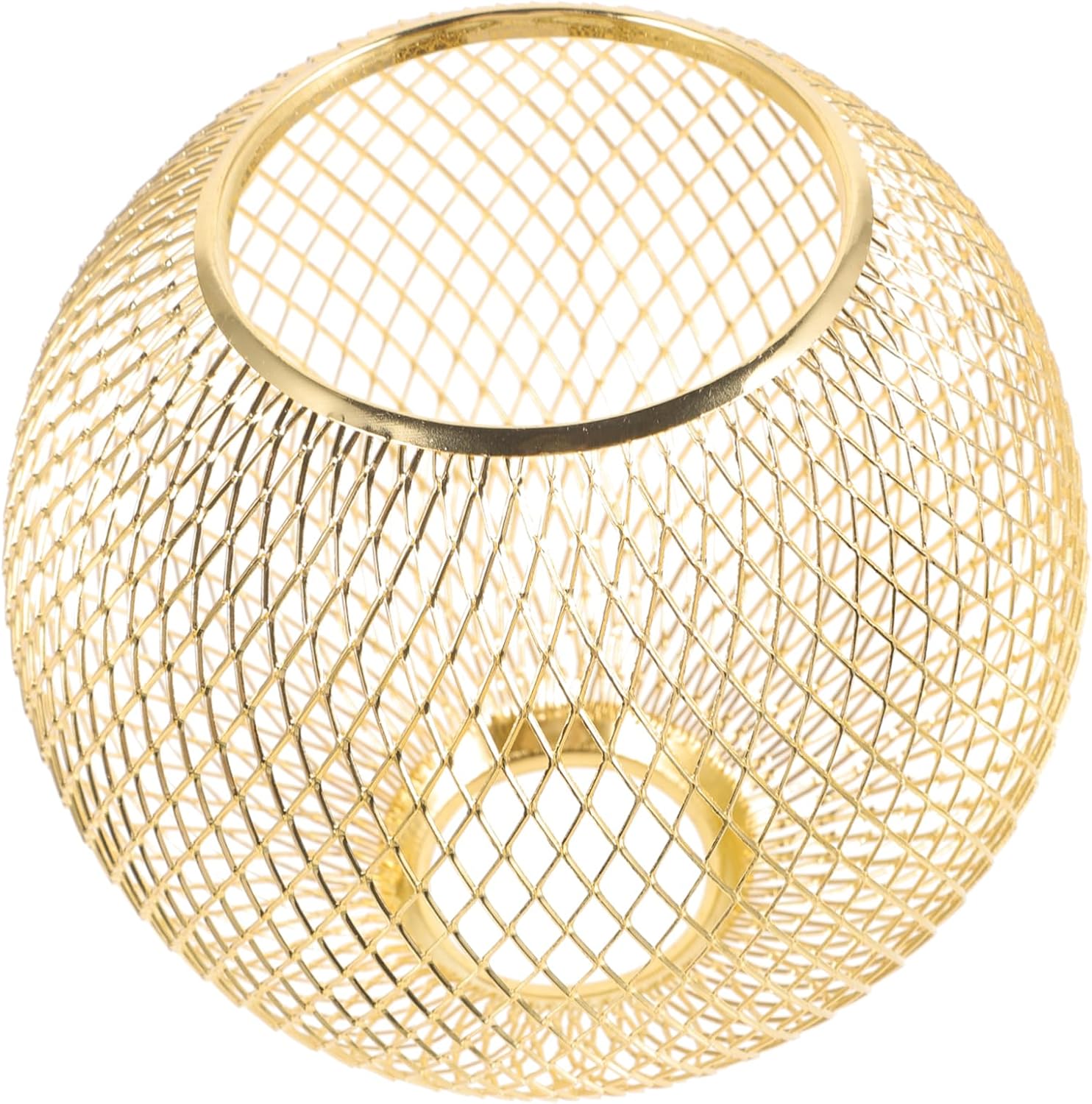 Toddmomy Globe Light Fixture Metal Lamp Cover Iron Wire Lampshade Decorative Ceiling Lights Cover