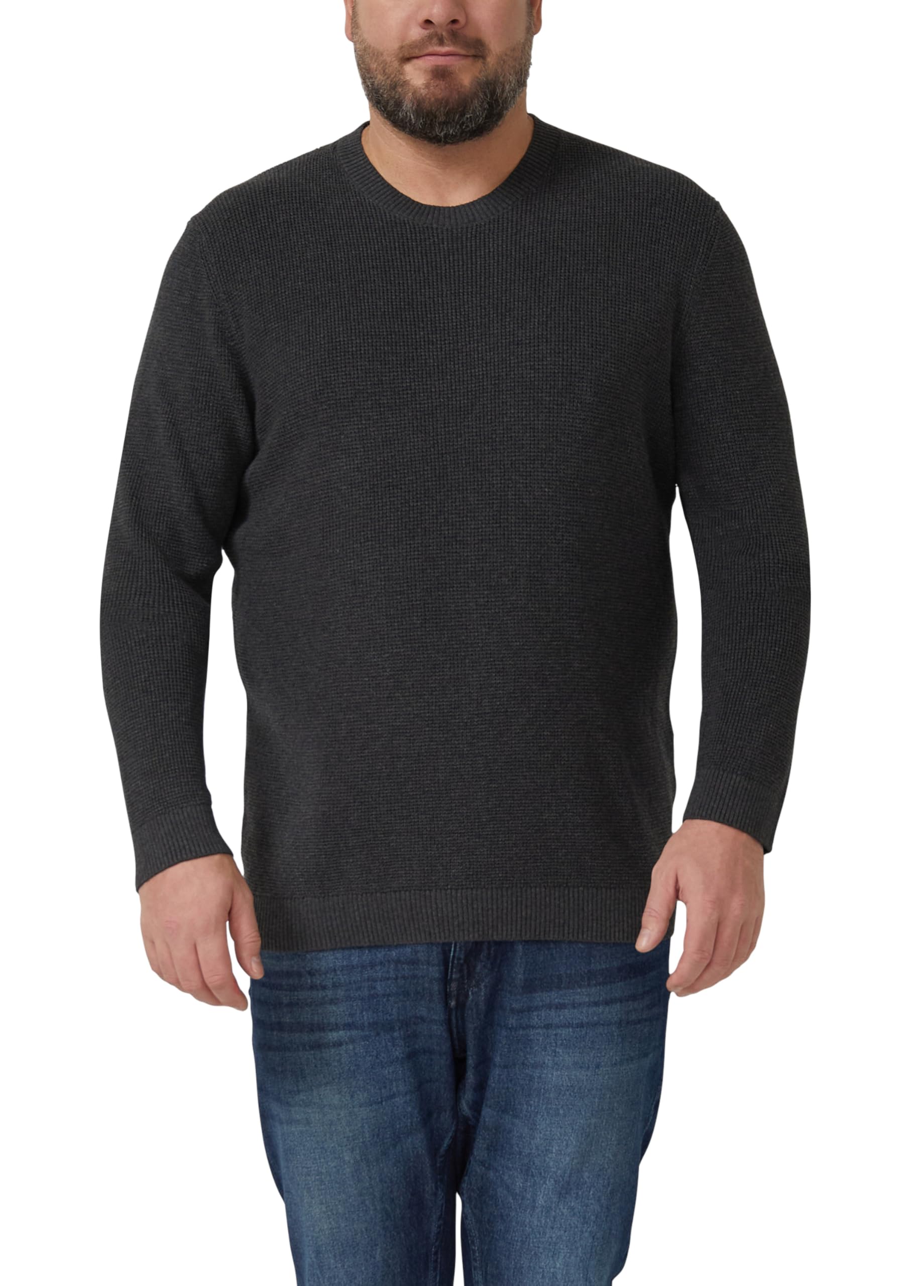 s.Oliver Strickpullover mit Crew Neck und Strukturmuster
