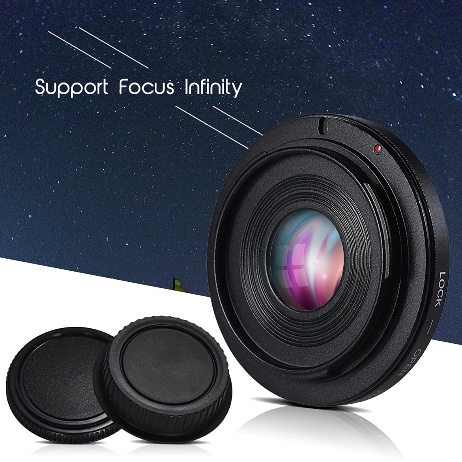 Adattatore FD a EF con elemento di vetro ottico Abilita Focus Infinity per le lenti FD FL su DSLR Mount della fotocamera compatibile con la telecamera compatibile con 5d 6d 7d