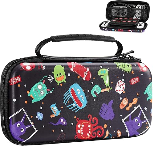 MoKo Funda de transporte para Nintendo Switch modelo OLED Nintendo Switch, carcasa rígida portátil de viaje con 10 ranuras para tarjetas de juego