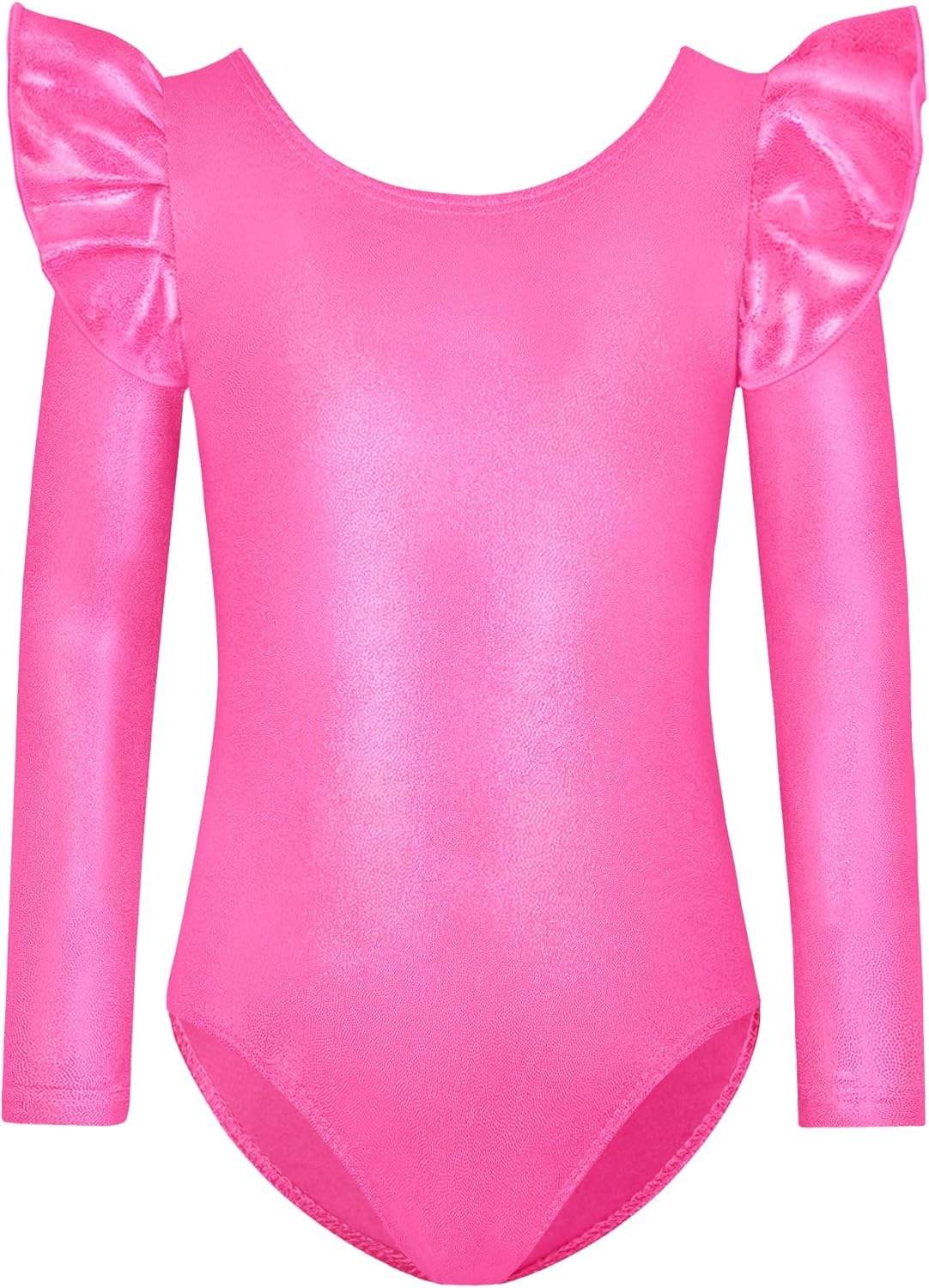 Long Sleeve Leotards for Girls with Ruffle 4D Stretch Ballet Dance Gymnastics Tumbl...