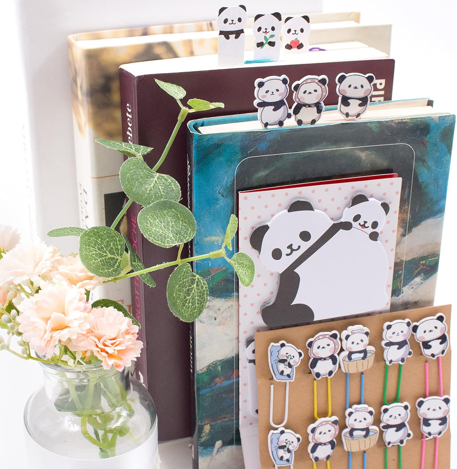 30Pcs Panda Paperclip Bookmarks, 3 Set Cute Panda Bookmark Clips with 1 Sheet Panda Sticky Notes-Funny Paperclips Bookmarks Planner Clips for Office Supplies Coworkers Teachers' Day Gifts - Image 5