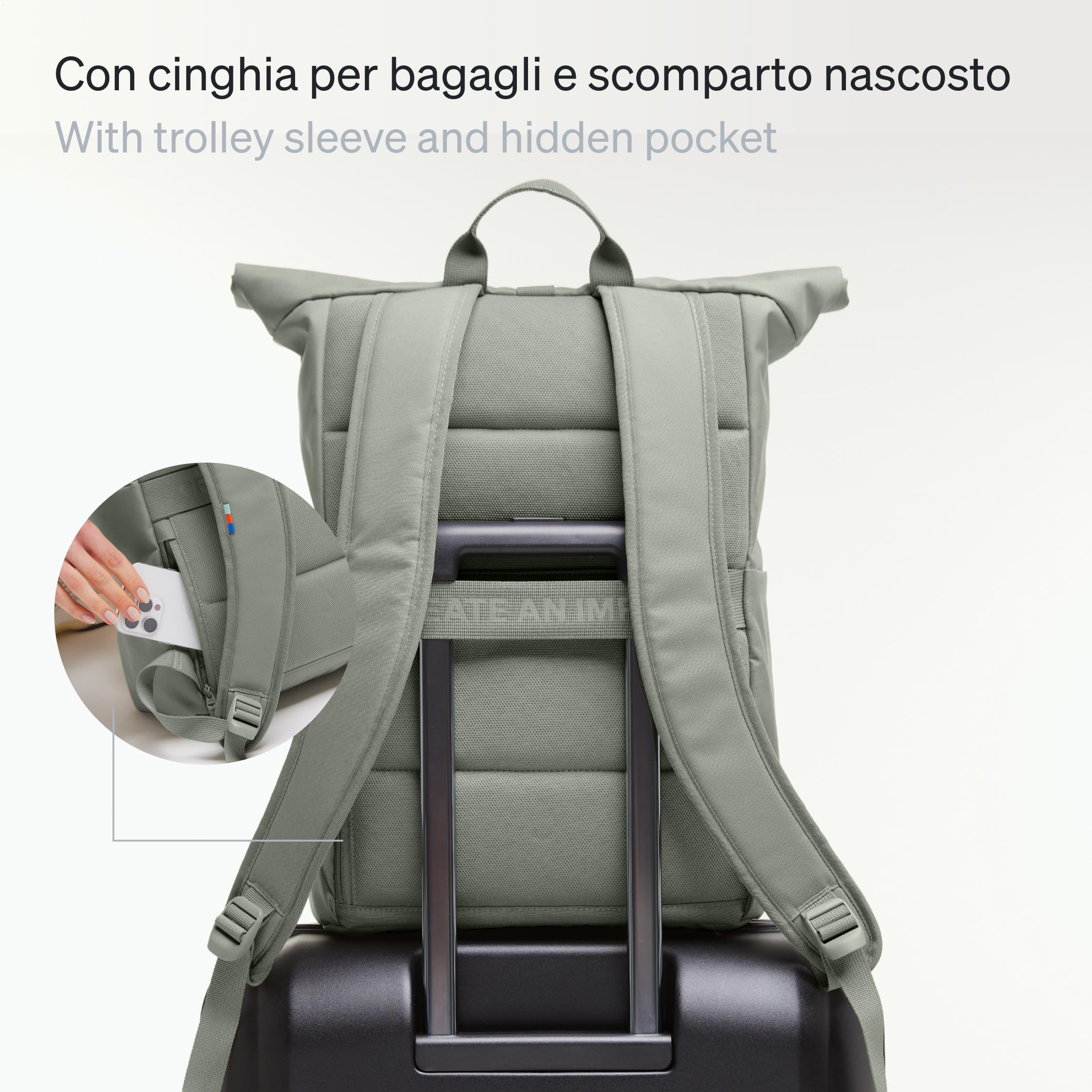 GOT BAG Zaino Rolltop Easy | Zaino porta PC per laptop 16 | Roll backpack da 31 litri di capacità