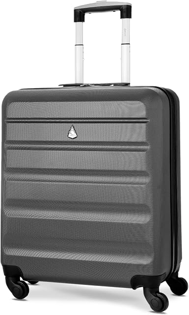 Aerolite 56x45x25 British Airways Jet2 easyJet Plus Flexi MAX ALLOWANCE 46L Hard Shell 4 Wheel Carry On Hand Cabin Luggage Suitcase 56x45x25 Charcoal