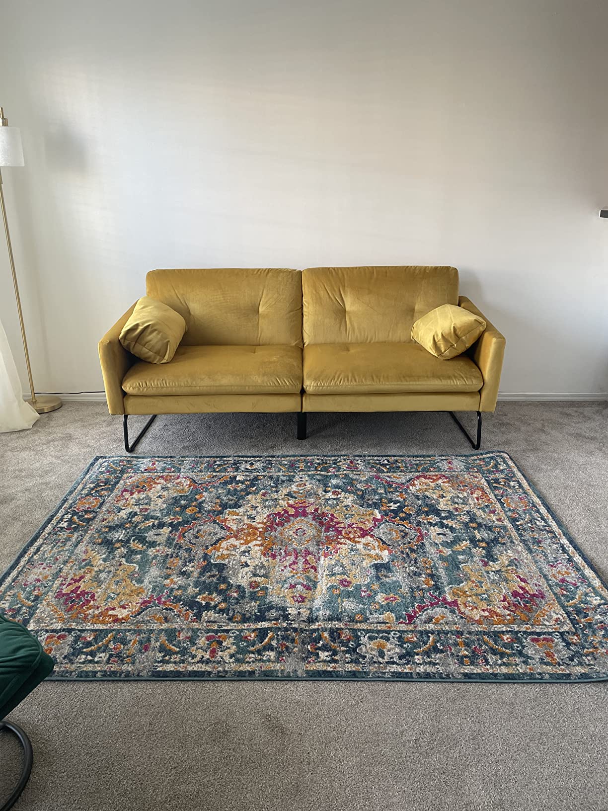 40/mo Finance Mr. Kate Neely Futon with Bolster Pillows, Mustard