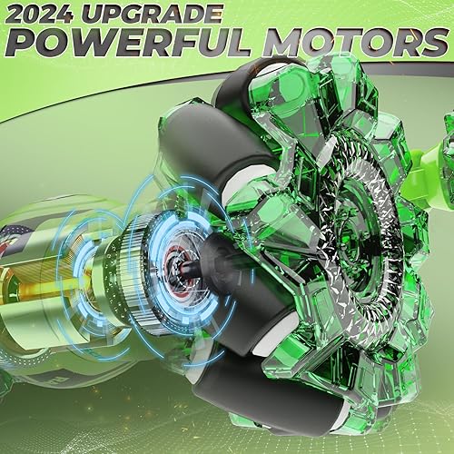 Miniatura 25 de Dysaim Gesture Sensing RC Stunt Car, Gesture RC 2.4GHz Sensor de control remoto Twist Car para niños de 6 a 12 años Naranja Cian