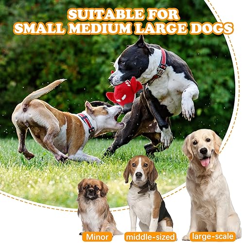 Miniatura 2 de Paquete de 2 juguetes chirriantes para perros, juguetes chirriantes para perros, forma de felpa suave, juguete para masticar, juguete interactivo