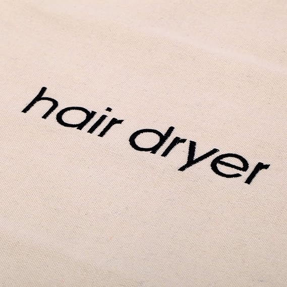 Senkary Hair Dryer Bags Drawstring Hairdryer Travel Bag Cotton Hair Dryer Storage Bag, 11.8 Inch by 13.8 Inch (Beige)