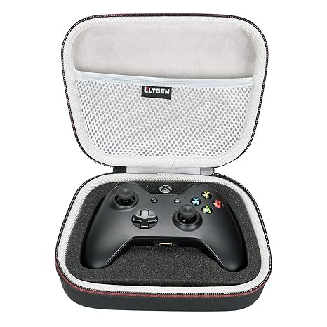 LTGEM EVA Hard Case Travel Carrying Portable Storage Bag for Xbox One/Xbox One S/Xbox One X Controller with Mesh pocket Fits Plug & Cables