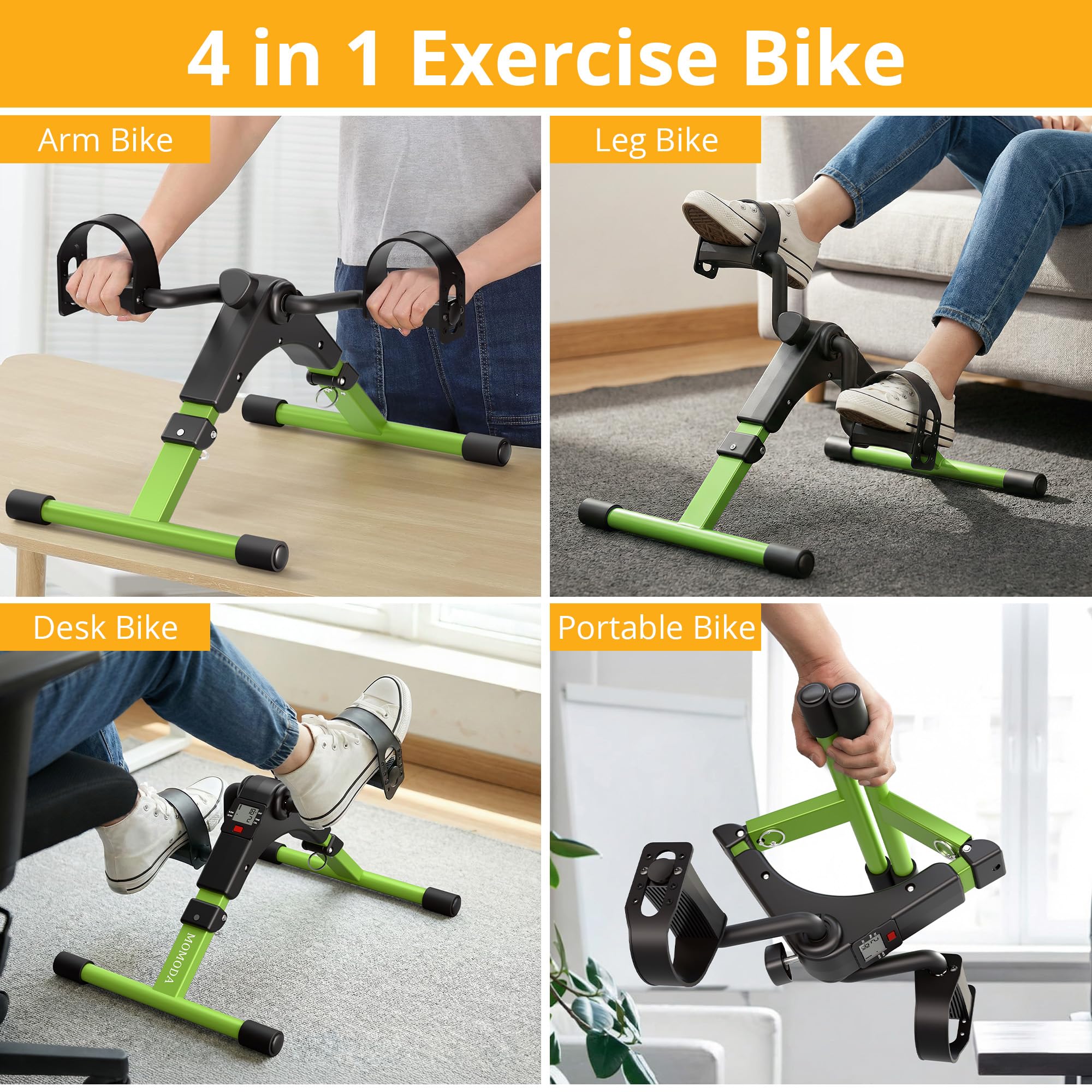 Pedaliera Cyclette Mini Bike per Riabilitazione di Gambe con Monitor LCD