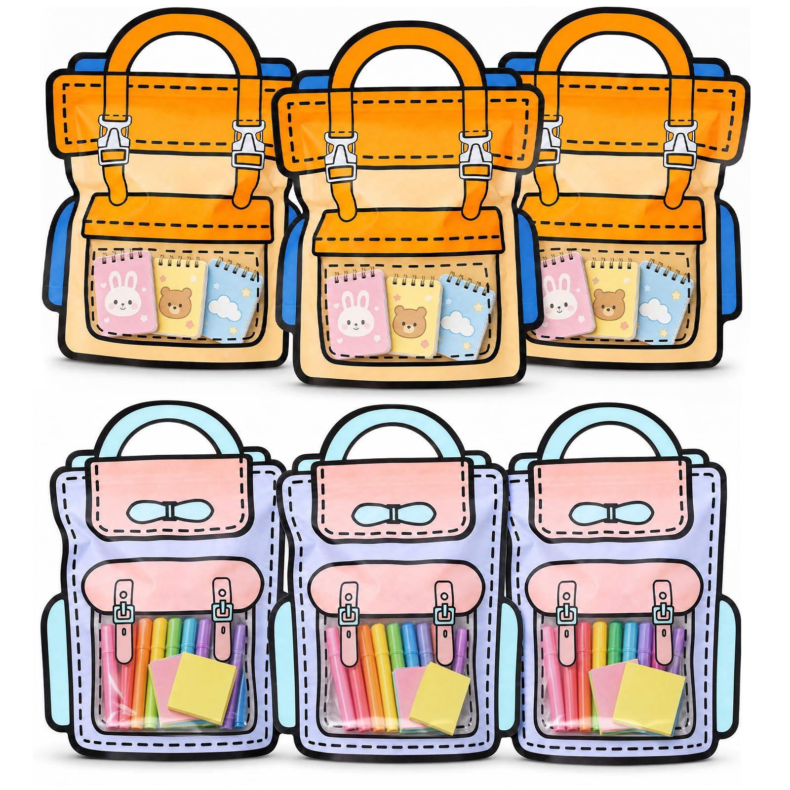GWOLE 30 Pack Party Bags with Handle for Kid Birthday, Back to School